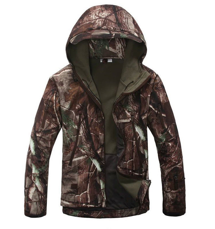 WildKing Men's Outdoor Hiking Hunting Fleece Tactical Tree Camouflage Jacket