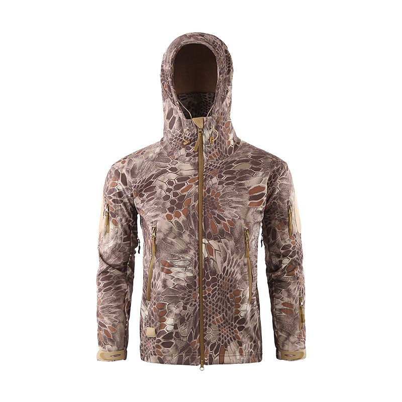 WildKing Men's Outdoor Hiking Hunting Fleece Tactical Python Camouflage Jacket
