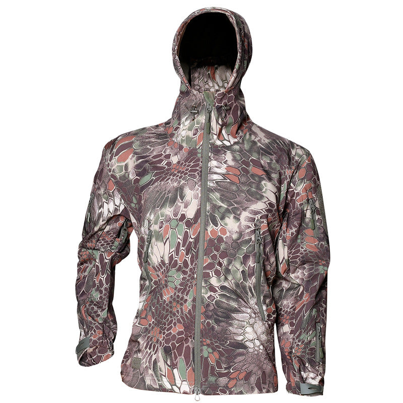WildKing Men's Outdoor Hiking Hunting Fleece Tactical Python Camouflage Jacket