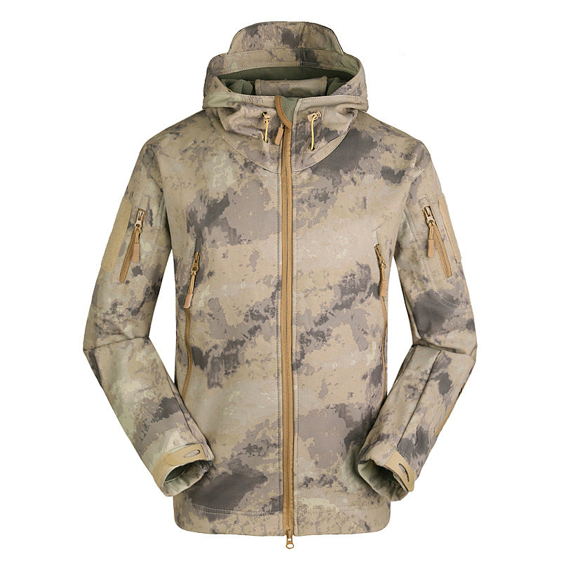 WildKing Men's Outdoor Hiking Hunting Fleece Tactical  Camo Camouflage Jacket