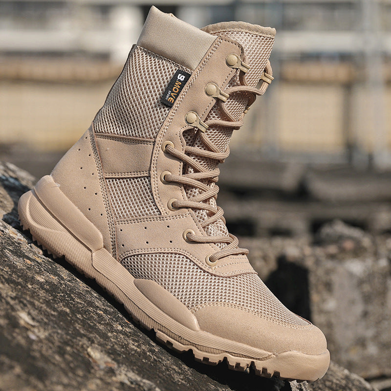 WildKing Men's Shock-Absorbing High-Top Desert Tactical Hiking Boots B4672