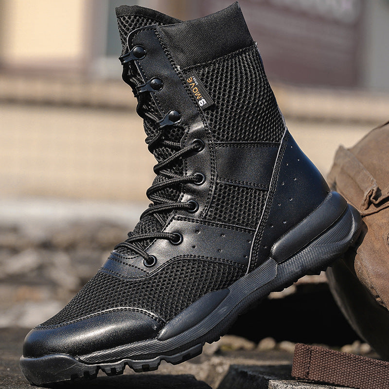 WildKing Men's Shock-Absorbing High-Top Desert Tactical Hiking Boots B4672
