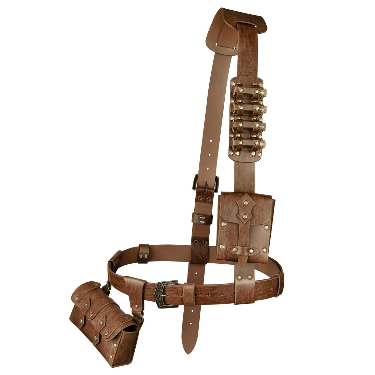 WildKing Vintage Medieval Alchemist Double Bottle Waist Pouch T15
