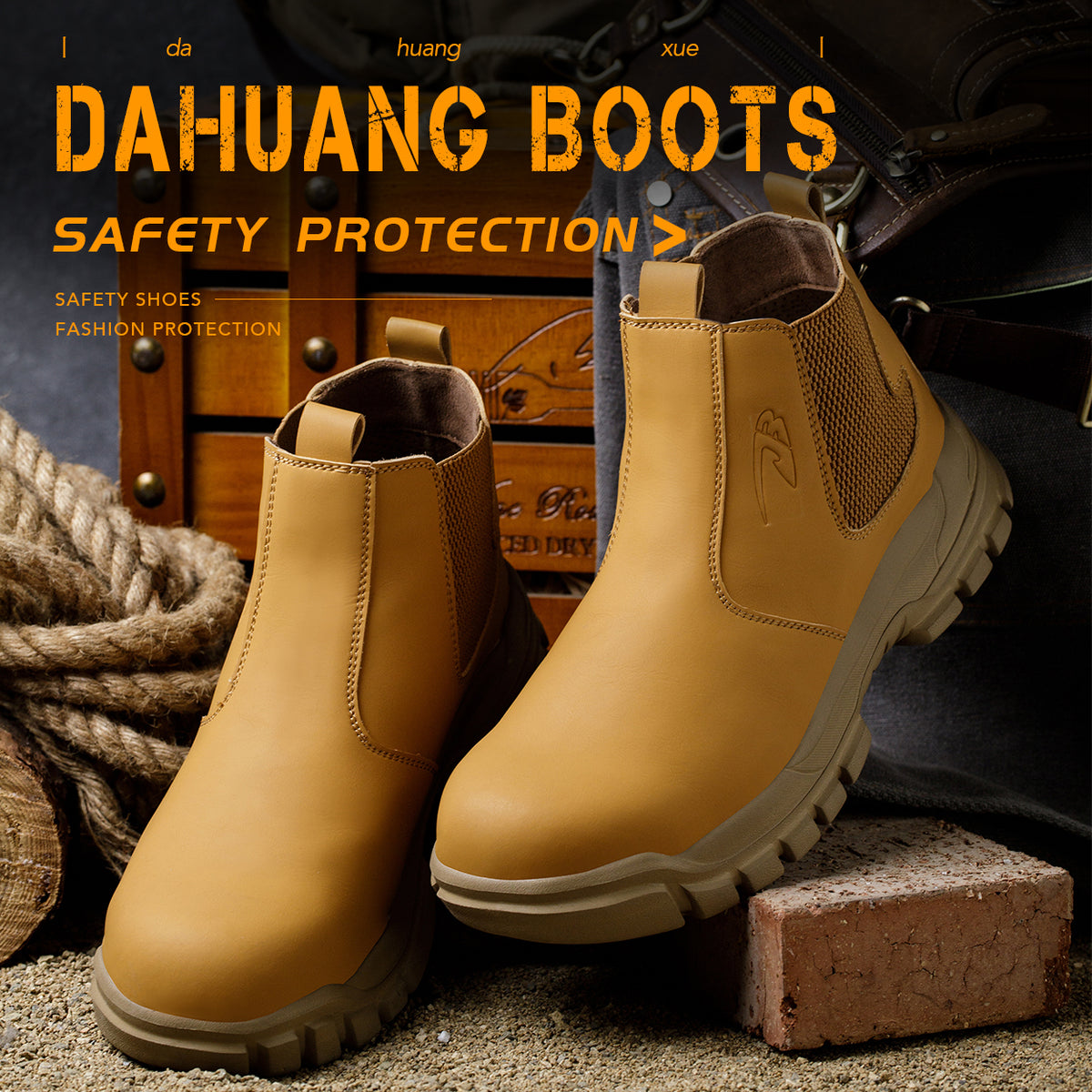 WildKing Men's Waterproof Safety Boots R062 – Non-Slip Puncture-Resistant Work Boots