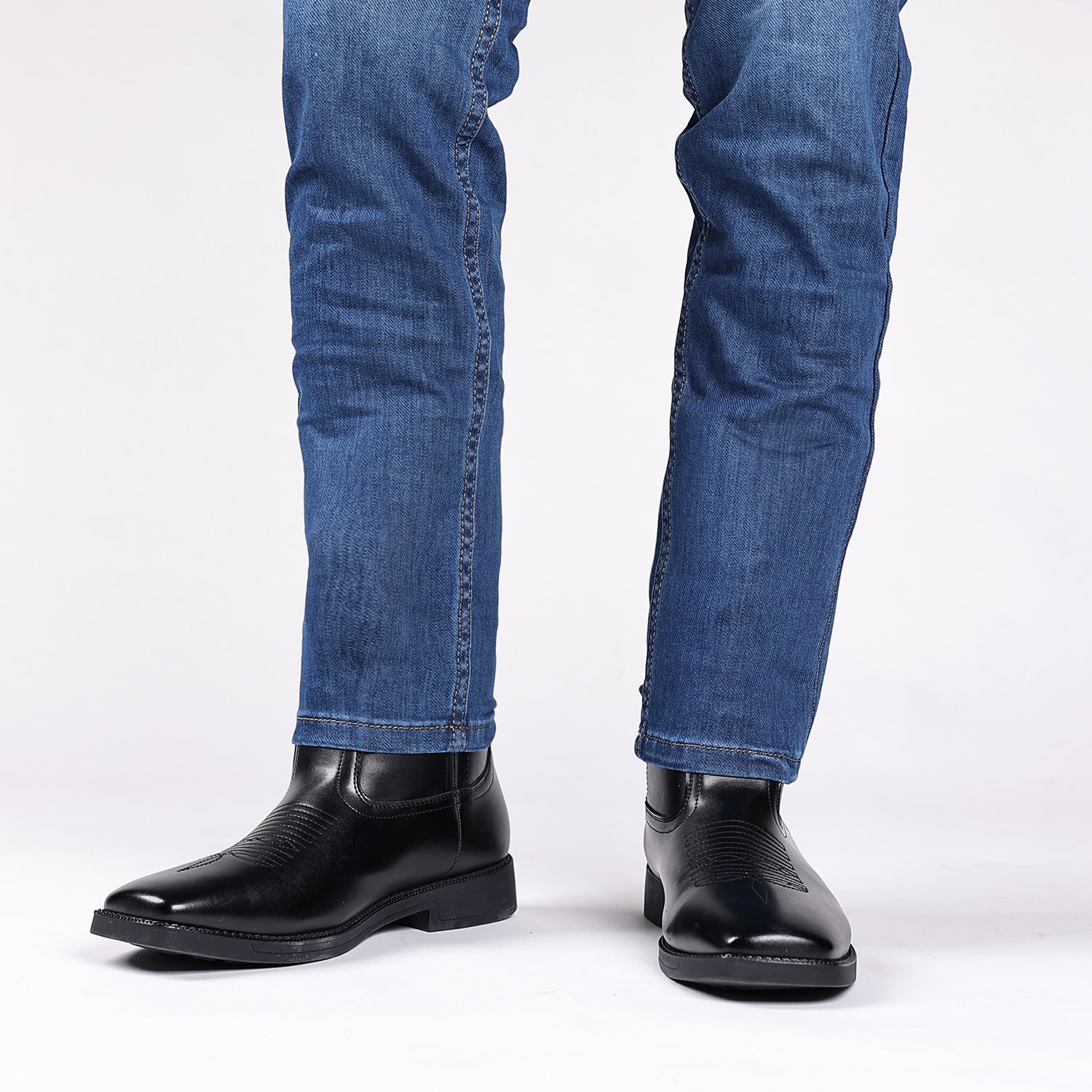 Wildking Men's American Flag Element Retro Wide-Toe Western Cowboy Boots 8702