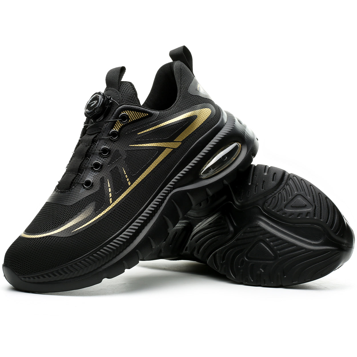 Wildking Men's Breathable Safety Shoes with Dial System – Slip-On Lightweight Work Shoes R054