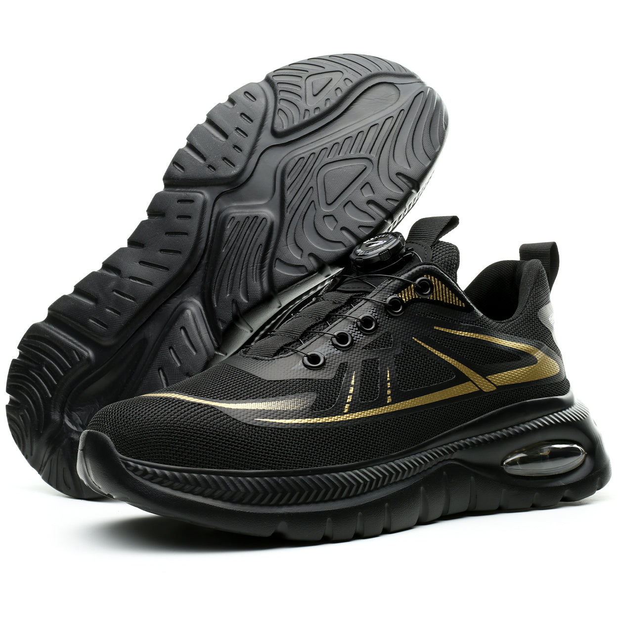 Wildking Men's Breathable Safety Shoes with Dial System – Slip-On Lightweight Work Shoes R054