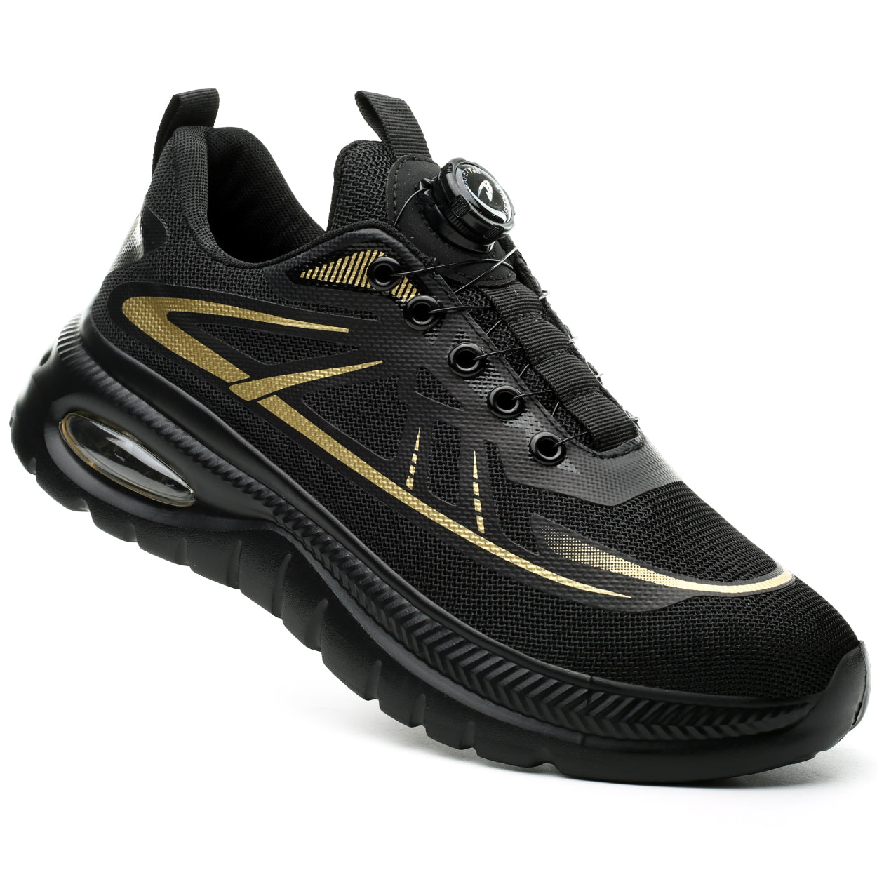 Wildking Men's Breathable Safety Shoes with Dial System – Slip-On Lightweight Work Shoes R054