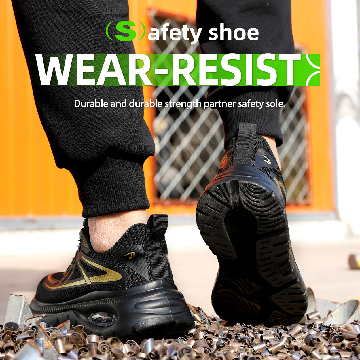 Wildking Men's Breathable Safety Shoes with Dial System – Slip-On Lightweight Work Shoes R054