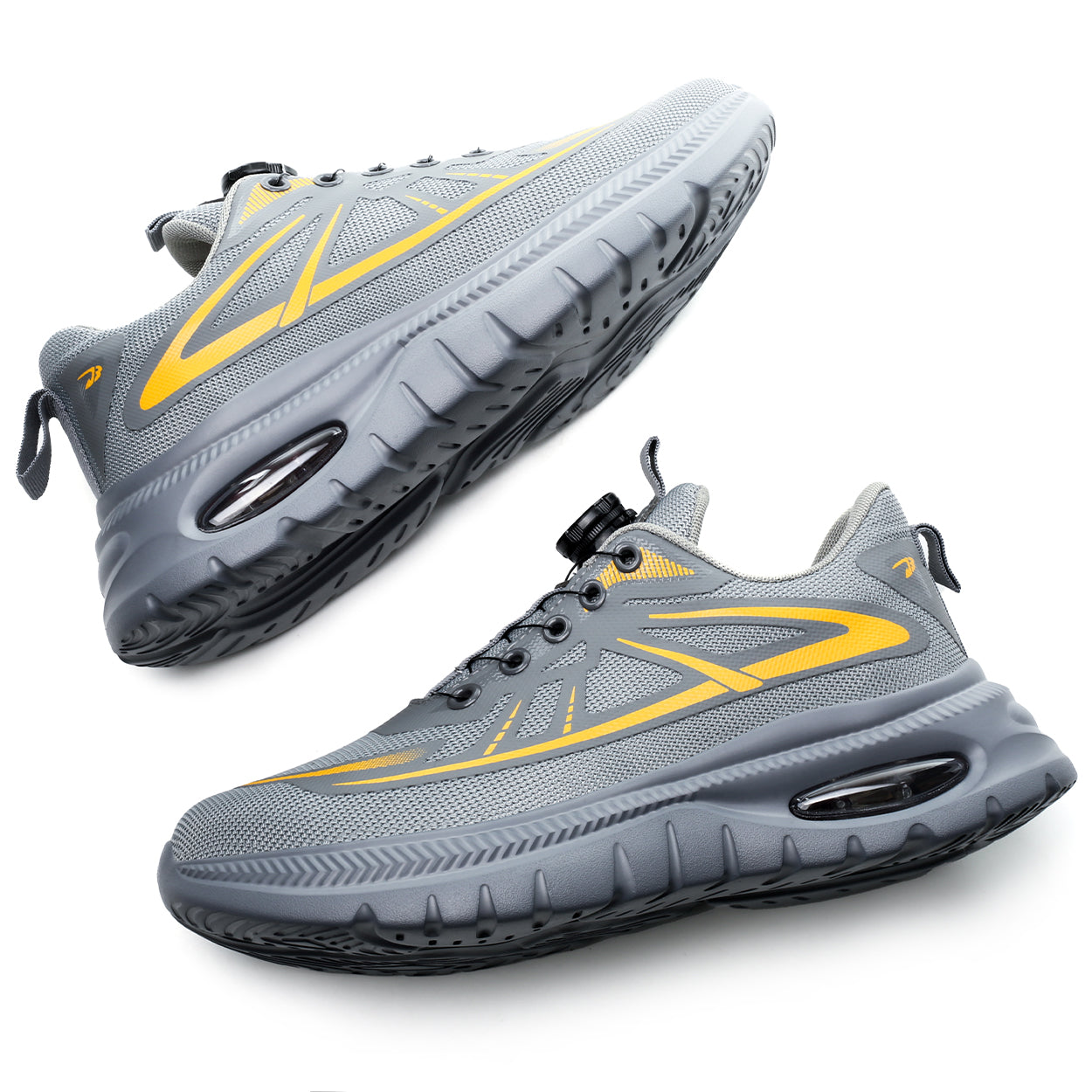 Wildking Men's Breathable Safety Shoes with Dial System – Slip-On Lightweight Work Shoes R054