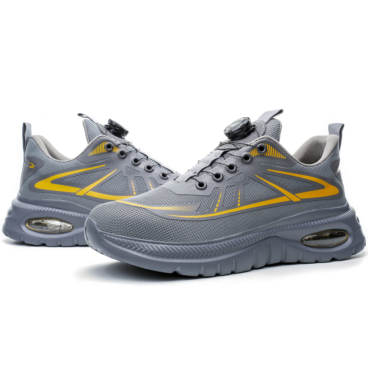 Wildking Men's Breathable Safety Shoes with Dial System – Slip-On Lightweight Work Shoes R054