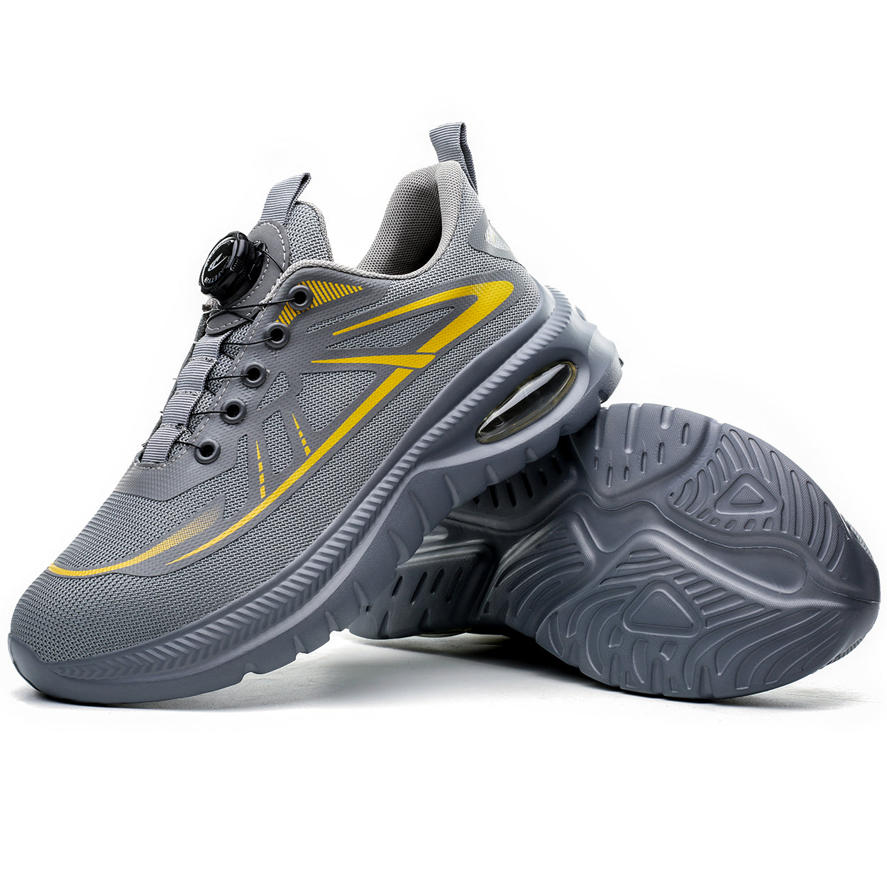 Wildking Men's Breathable Safety Shoes with Dial System – Slip-On Lightweight Work Shoes R054