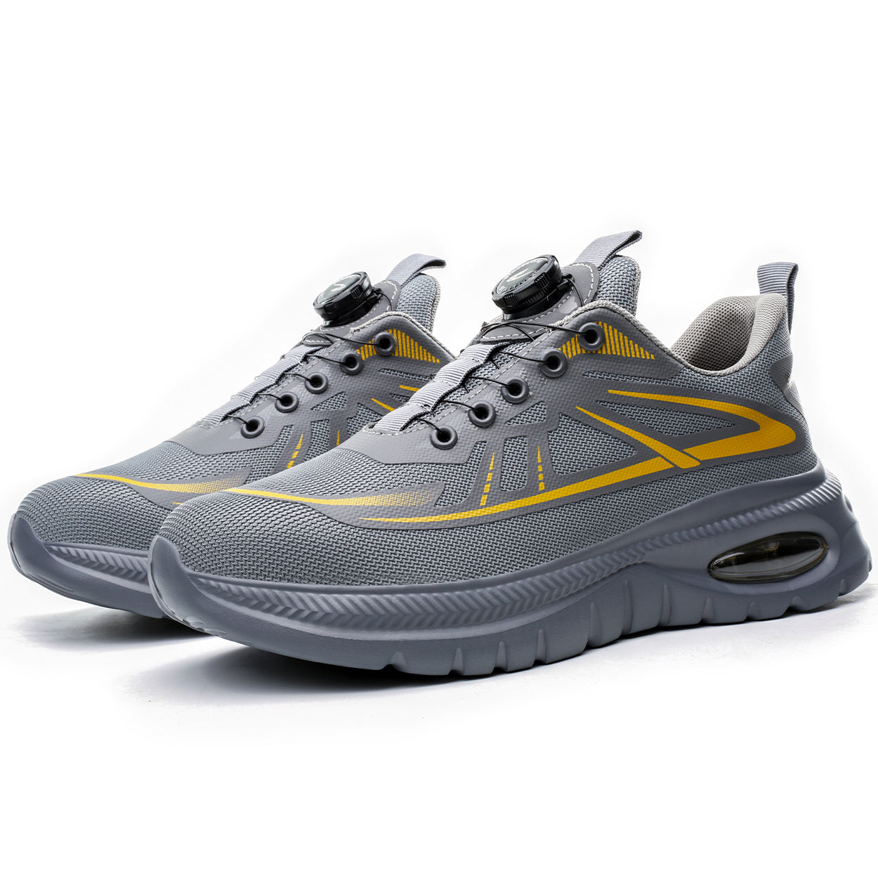 Wildking Men's Breathable Safety Shoes with Dial System – Slip-On Lightweight Work Shoes R054