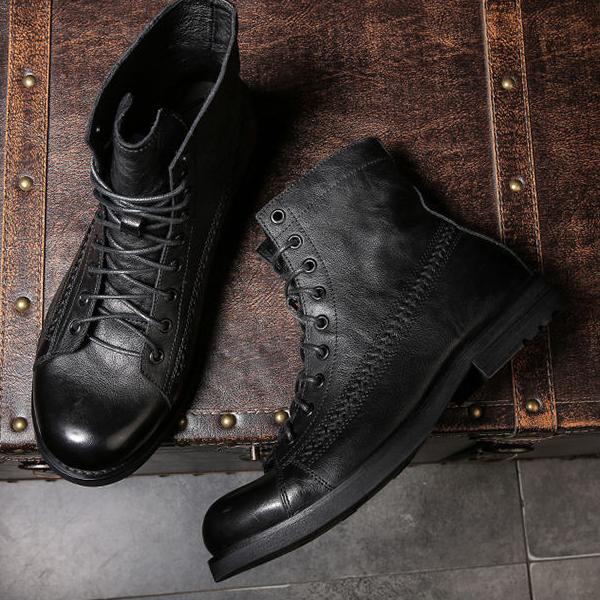 Wildking Men's British Retro Leather Lace-Up Ankle Boots 8805