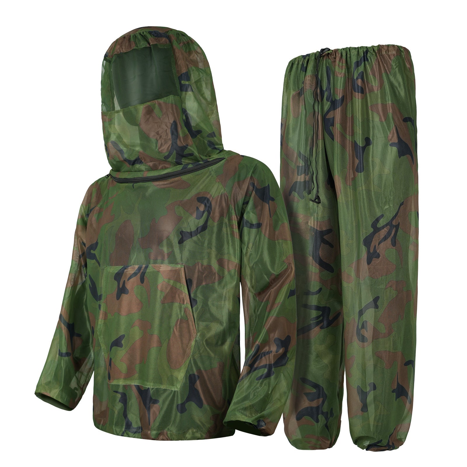 Wildking Men's Camo Adventure Camping Mesh Hooded Mosquito Repellent Suit