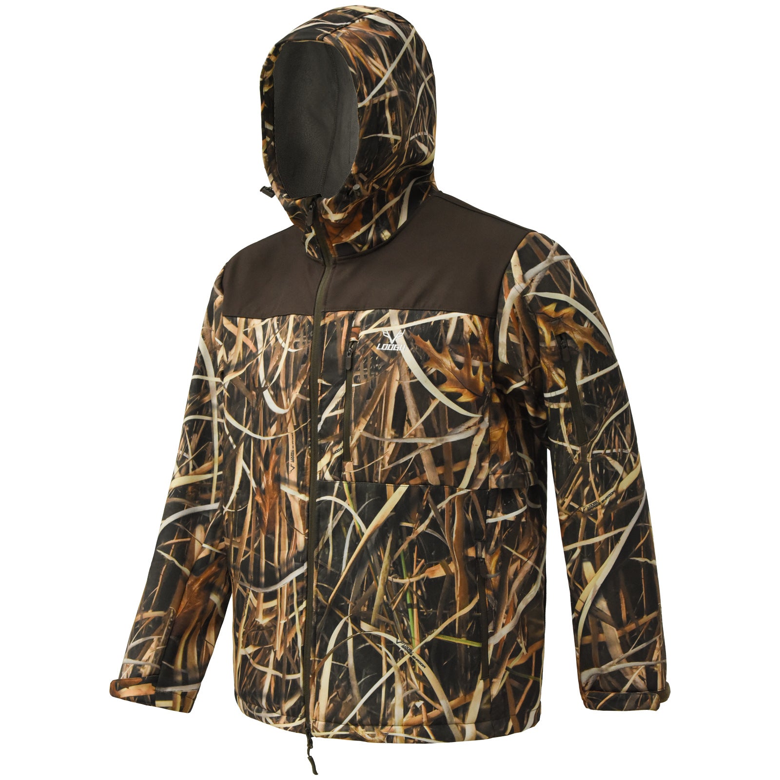 Wildking Men's Camouflage Loose Hooded Soft Shell Waterproof Jacket - Antistatic and Wear Resistant