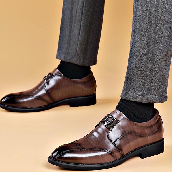 Wildking Men's Classic Slip-On Brogues Dress Shoes 3202