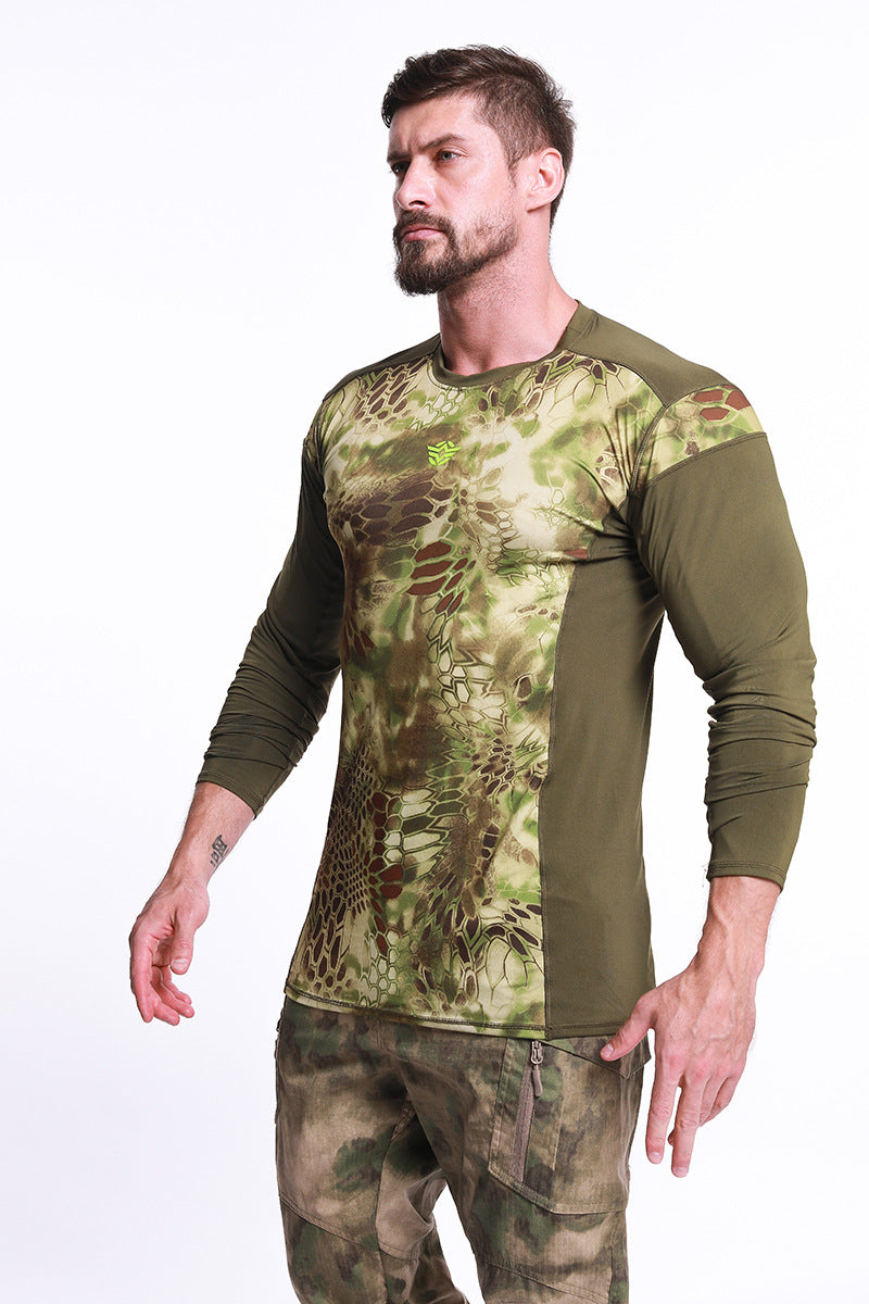Wildking Men's Combat Long Sleeve Tactical Army Quick Dry Wicking Casual Camo T-Shirt