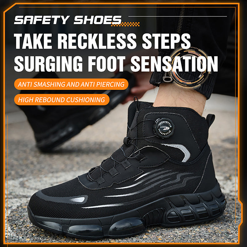 Wildking Men's High Top Dial Steel Toe Safety Boots – Puncture Resistant High Top Work Shoes R050