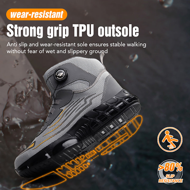 Wildking Men's High Top Dial Steel Toe Safety Boots – Puncture Resistant High Top Work Shoes R050