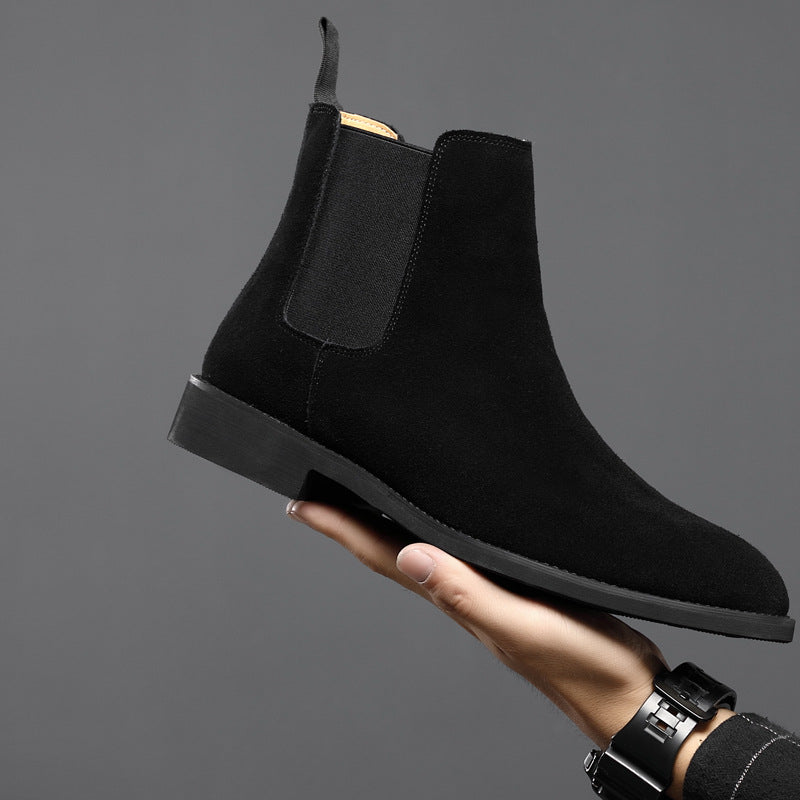 Wildking Men's Genuine Leather Autumn and Winter Chelsea Boots