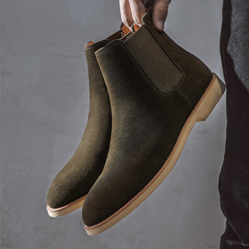 Wildking Men's Genuine Leather Autumn and Winter Chelsea Boots
