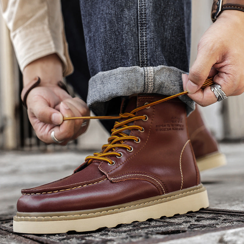 Wildking Men’s Genuine Leather British Workwear Martin Boots C4012