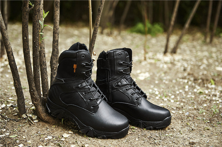 Wildking Men's High-Top Outdoor Waterproof and Non-Slip Combat Hiking Boots