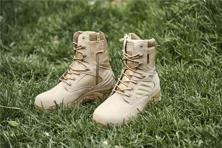 Wildking Men's High-Top Outdoor Waterproof and Non-Slip Combat Hiking Boots