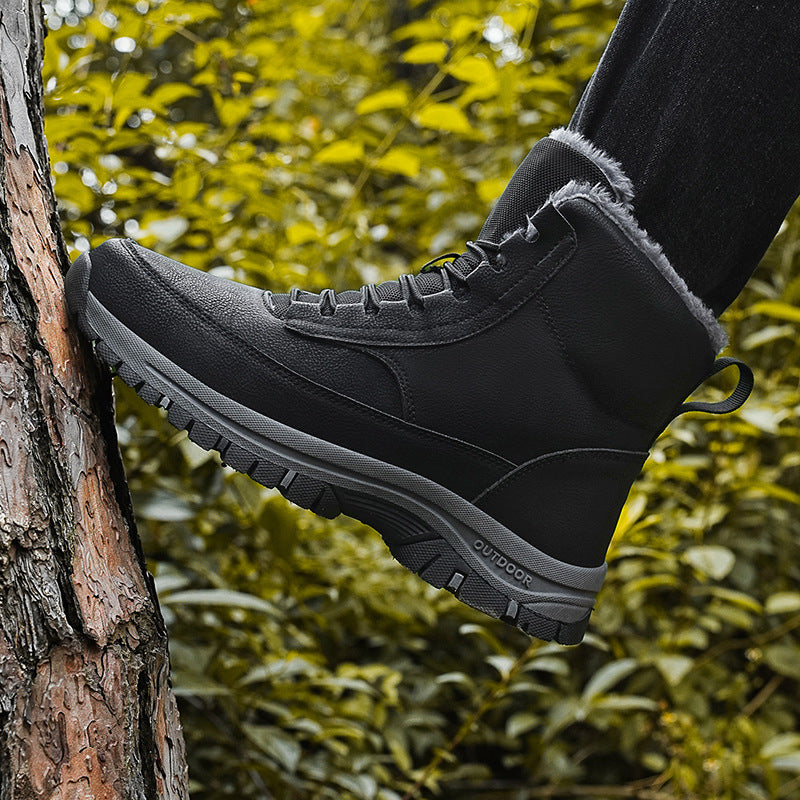 Wildking Men’s High-Top Thickened Fleece Snow Boots C4240