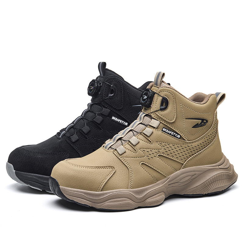 Wildking Men's High Top Steel Toe Safety Boots with Dial System – Puncture Resistant Work Boots R052