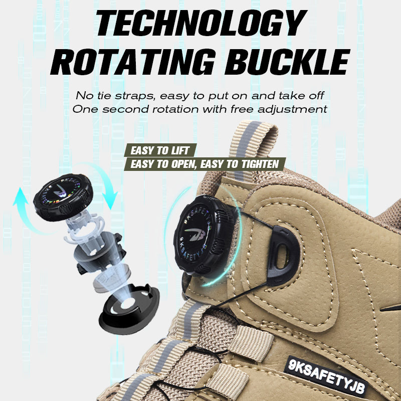 Wildking Men's High Top Steel Toe Safety Boots with Dial System – Puncture Resistant Work Boots R052