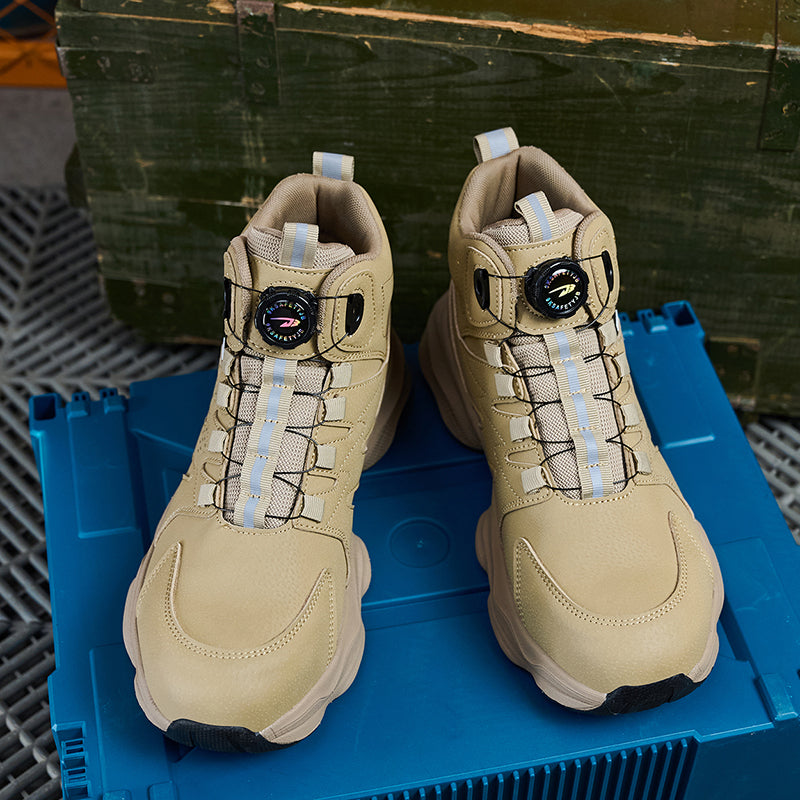 Wildking Men's High Top Steel Toe Safety Boots with Dial System – Puncture Resistant Work Boots R052