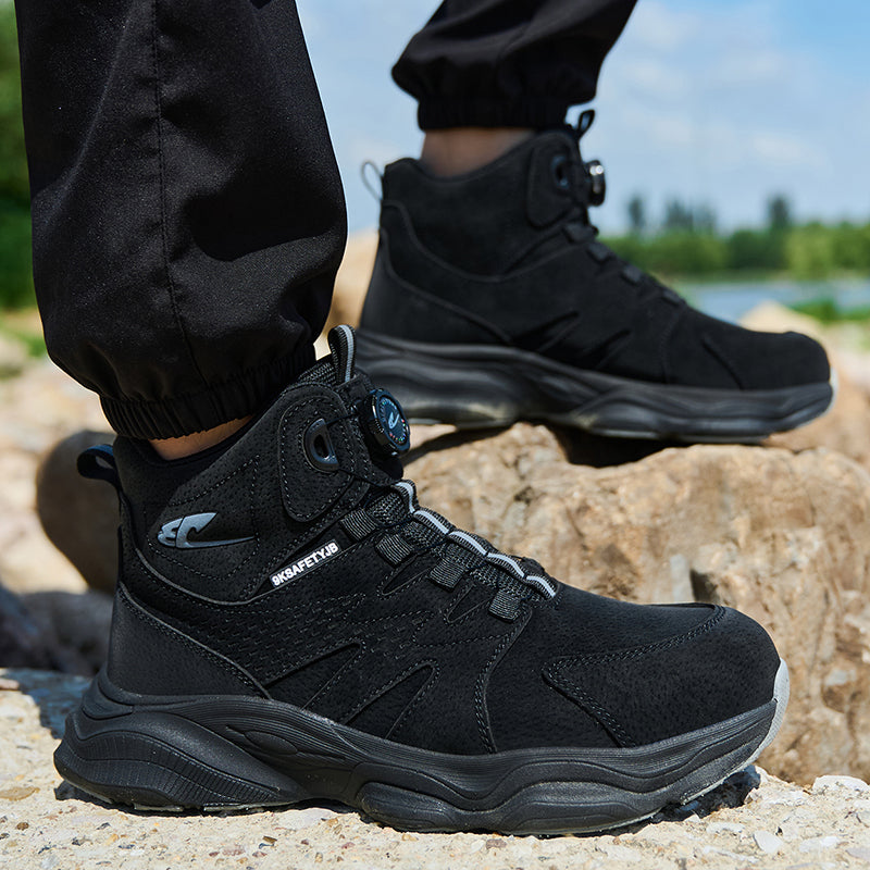 Wildking Men's High Top Steel Toe Safety Boots with Dial System – Puncture Resistant Work Boots R052