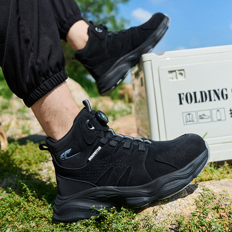 Wildking Men's High Top Steel Toe Safety Boots with Dial System – Puncture Resistant Work Boots R052