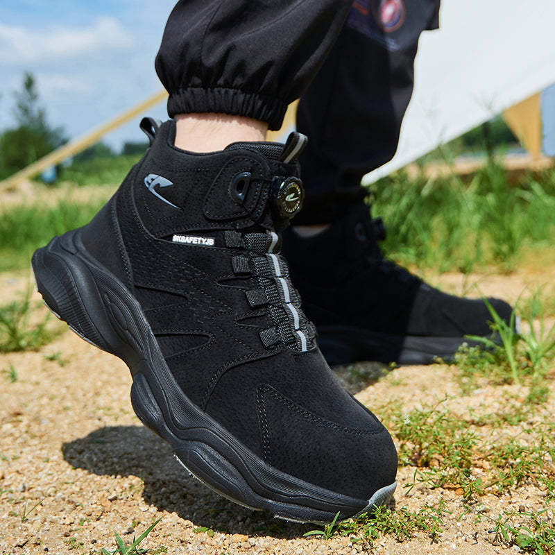 Wildking Men's High Top Steel Toe Safety Boots with Dial System – Puncture Resistant Work Boots R052