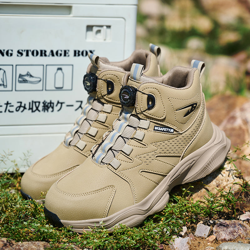 Wildking Men's High Top Steel Toe Safety Boots with Dial System – Puncture Resistant Work Boots R052