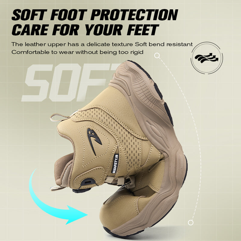 Wildking Men's High Top Steel Toe Safety Boots with Dial System – Puncture Resistant Work Boots R052