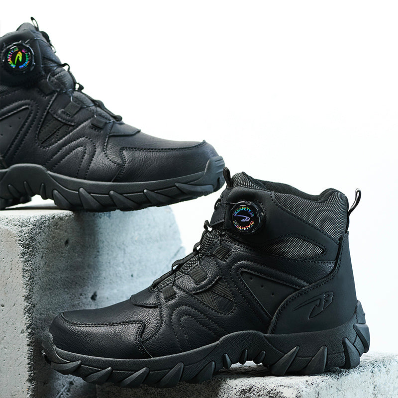 Wildking Men's High Top Steel Toe Safety Boots with Dial System – Puncture Resistant Work Boots R055