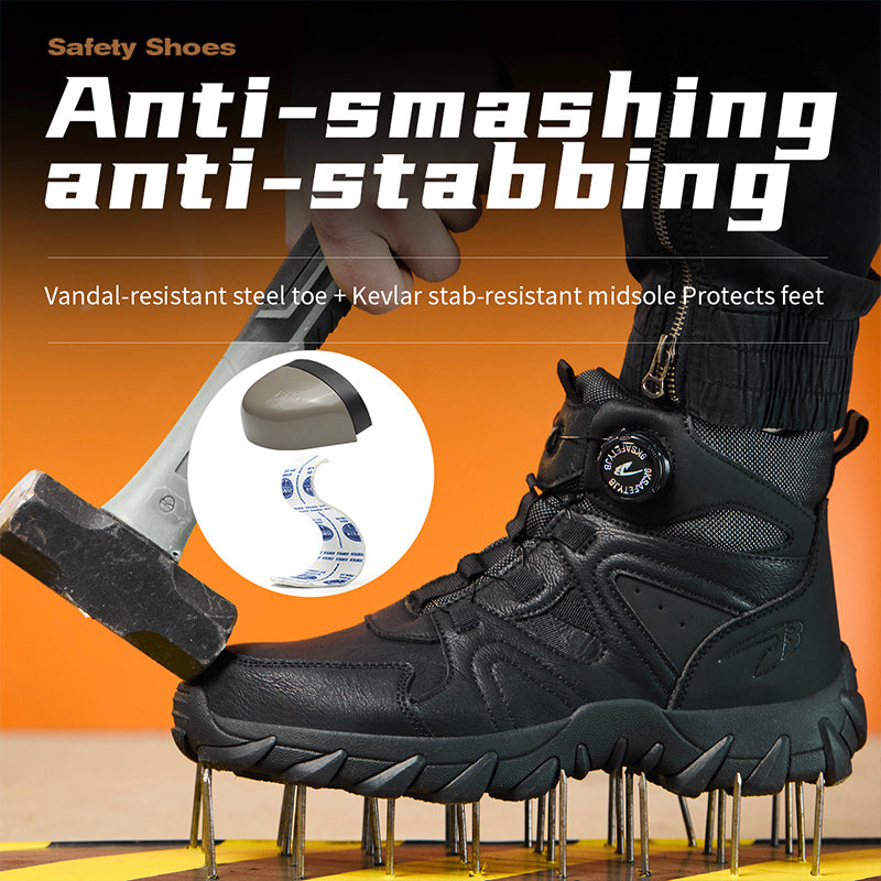 Wildking Men's High Top Steel Toe Safety Boots with Dial System – Puncture Resistant Work Boots R055