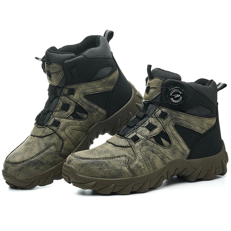 Wildking Men's High Top Steel Toe Safety Boots with Dial System – Puncture Resistant Work Boots R055