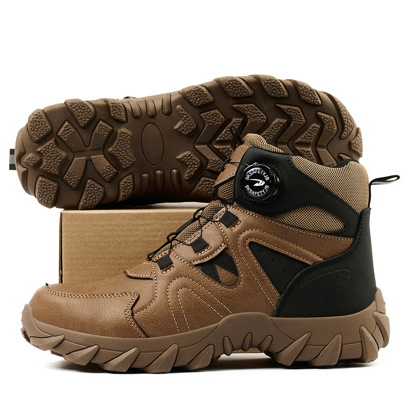 Wildking Men's High Top Steel Toe Safety Boots with Dial System – Puncture Resistant Work Boots R055