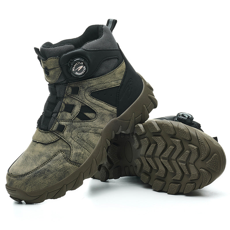 Wildking Men's High Top Steel Toe Safety Boots with Dial System – Puncture Resistant Work Boots R055