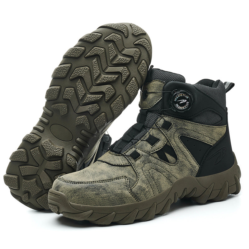 Wildking Men's High Top Steel Toe Safety Boots with Dial System – Puncture Resistant Work Boots R055