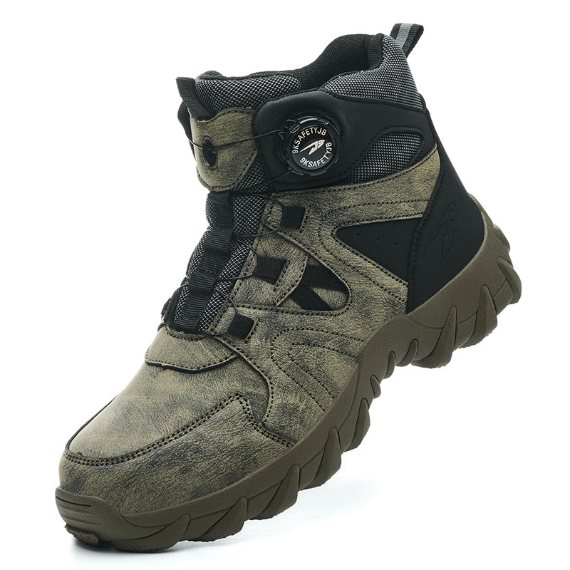 Wildking Men's High Top Steel Toe Safety Boots with Dial System – Puncture Resistant Work Boots R055