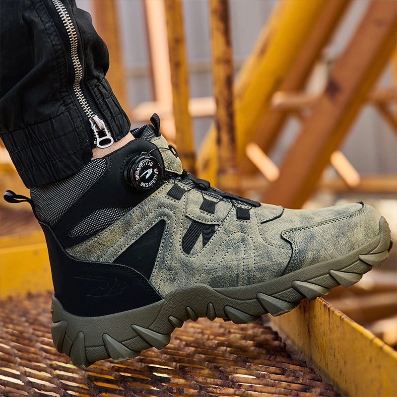 Wildking Men's High Top Steel Toe Safety Boots with Dial System – Puncture Resistant Work Boots R055