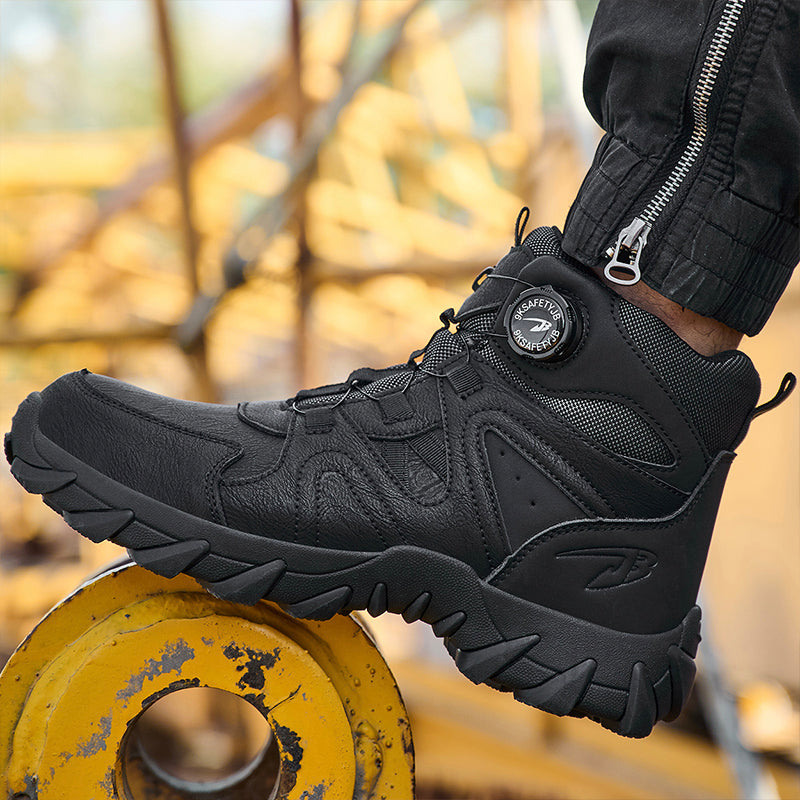 Wildking Men's High Top Steel Toe Safety Boots with Dial System – Puncture Resistant Work Boots R055