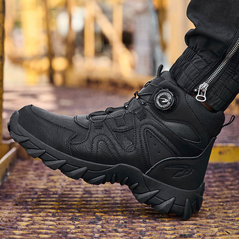 Wildking Men's High Top Steel Toe Safety Boots with Dial System – Puncture Resistant Work Boots R055