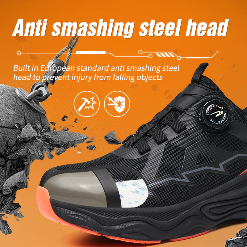 Wildking Men's Steel Toe Safety Shoes with Dial System – Puncture Resistant Work Boots R051