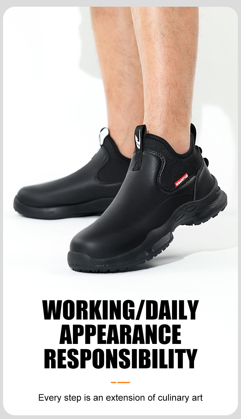 Wildking Men's Lightweight Non-Slip Chef Shoes – Comfortable & Wear-Resistant Kitchen Work Shoes R053